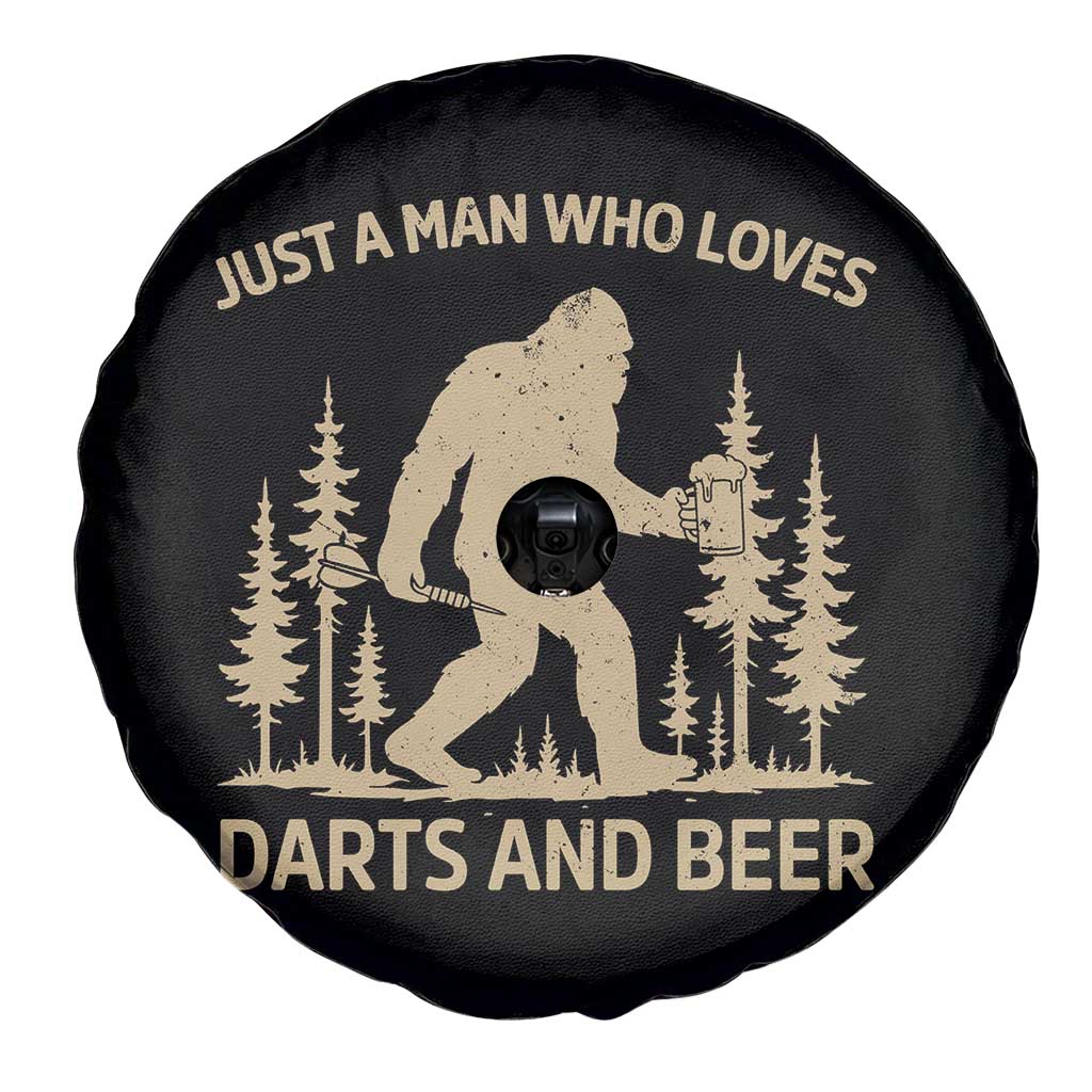 Funny Bigfoot Just A Man Who Loves Darts And Beer Gift Spare Tire Cover TS12 Print Your Wear