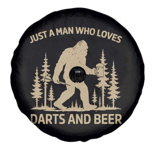 Funny Bigfoot Just A Man Who Loves Darts And Beer Gift Spare Tire Cover TS12 Print Your Wear