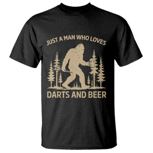 Funny Bigfoot Just A Man Who Loves Darts And Beer Gift T Shirt TS12 Black Print Your Wear