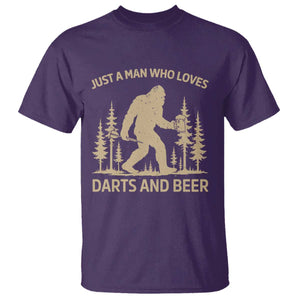 Funny Bigfoot Just A Man Who Loves Darts And Beer Gift T Shirt TS12 Purple Print Your Wear