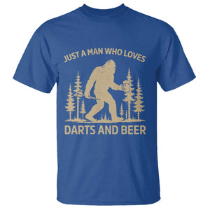 Funny Bigfoot Just A Man Who Loves Darts And Beer Gift T Shirt TS12 Royal Blue Print Your Wear