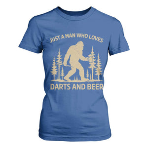 Funny Bigfoot Just A Man Who Loves Darts And Beer Gift T Shirt For Women TS12 Royal Blue Print Your Wear