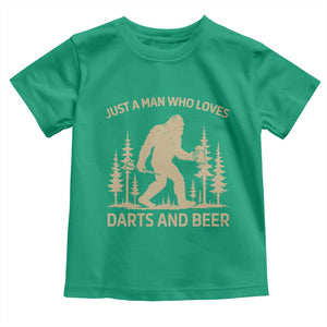 Funny Bigfoot Just A Man Who Loves Darts And Beer Gift Toddler T Shirt TS12 Irish Green Print Your Wear
