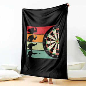 Funny Bigfoot Dart Player Crytid Sunset Retro Vintage Throw Blanket Dartist Gift TS12 Print Your Wear