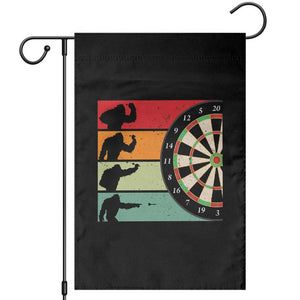 Funny Bigfoot Dart Player Crytid Sunset Retro Vintage Garden Flag Dartist Gift TS12 Black Print Your Wear
