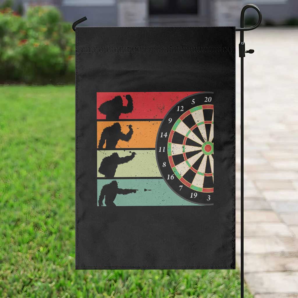 Funny Bigfoot Dart Player Crytid Sunset Retro Vintage Garden Flag Dartist Gift TS12 Print Your Wear