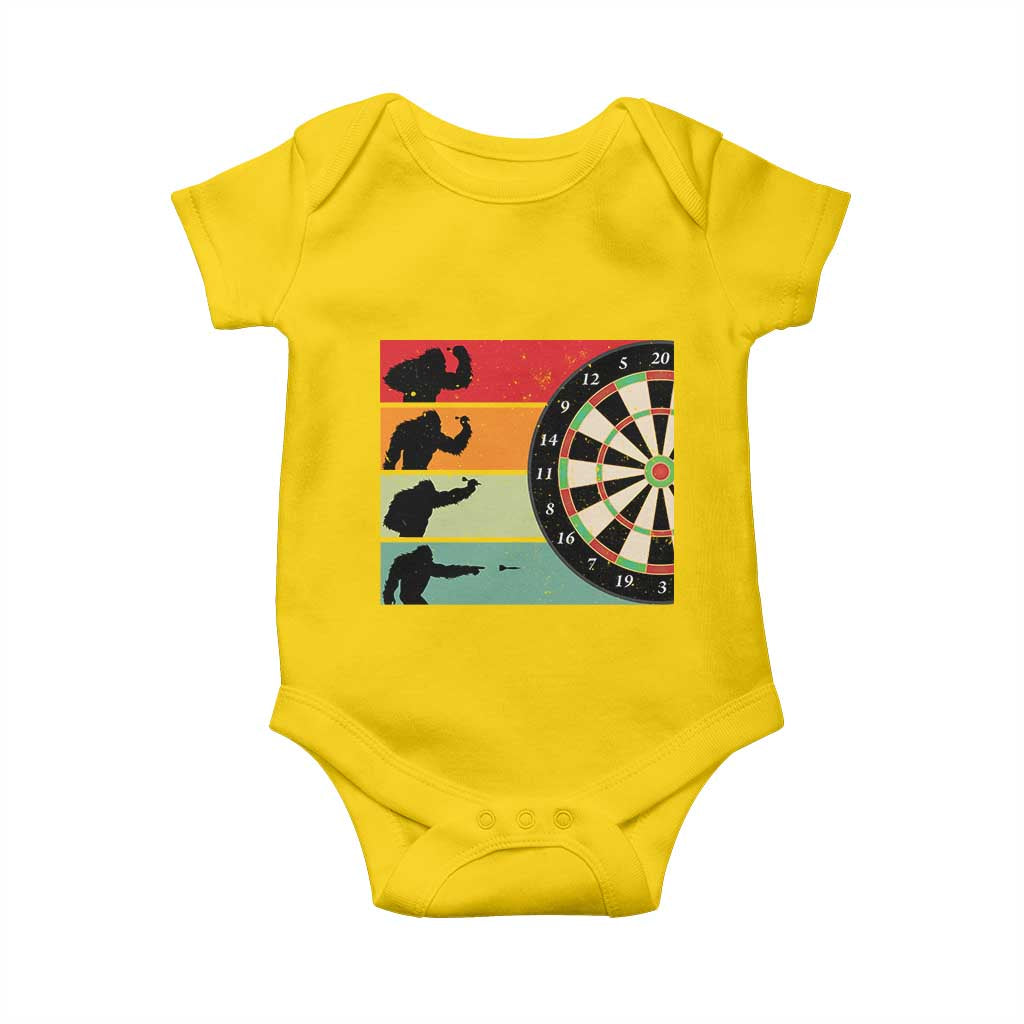 Funny Bigfoot Dart Player Crytid Sunset Retro Vintage Baby Onesie Dartist Gift TS12 Daisy Print Your Wear