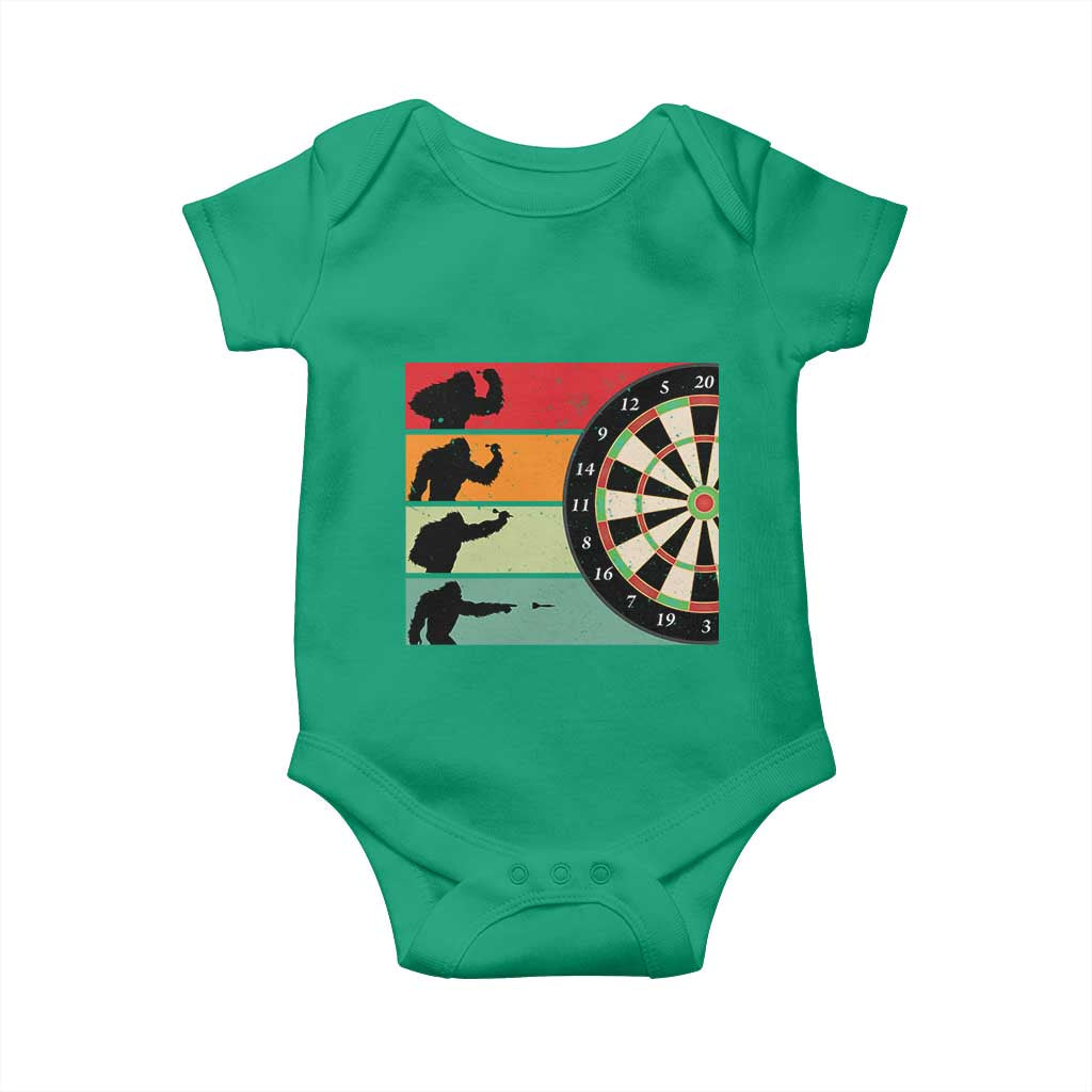 Funny Bigfoot Dart Player Crytid Sunset Retro Vintage Baby Onesie Dartist Gift TS12 Irish Green Print Your Wear