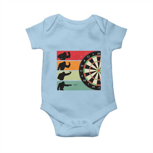 Funny Bigfoot Dart Player Crytid Sunset Retro Vintage Baby Onesie Dartist Gift TS12 Light Blue Print Your Wear
