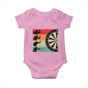 Funny Bigfoot Dart Player Crytid Sunset Retro Vintage Baby Onesie Dartist Gift TS12 Light Pink Print Your Wear