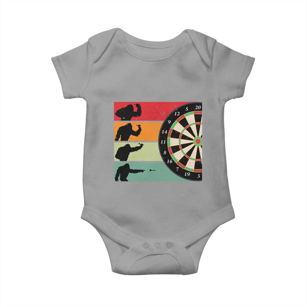 Funny Bigfoot Dart Player Crytid Sunset Retro Vintage Baby Onesie Dartist Gift TS12 Sport Gray Print Your Wear