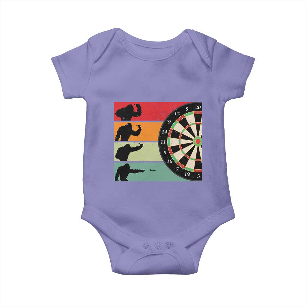Funny Bigfoot Dart Player Crytid Sunset Retro Vintage Baby Onesie Dartist Gift TS12 Violet Print Your Wear