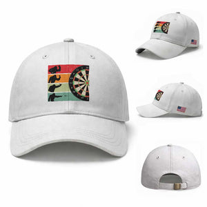 Funny Bigfoot Dart Player Crytid Sunset Retro Vintage Baseball Cap Dartist Gift TS12 Baseball Cap Universal Fit White Print Your Wear