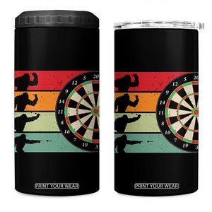 Funny Bigfoot Dart Player Crytid Sunset Retro Vintage 4 in 1 Can Cooler Tumbler Dartist Gift TS12 One Size: 16 oz Black Print Your Wear