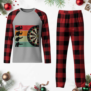 Funny Bigfoot Dart Player Crytid Sunset Retro Vintage Plaid Pajama Set Dartist Gift TS12 Buffalo Plaid Print Your Wear