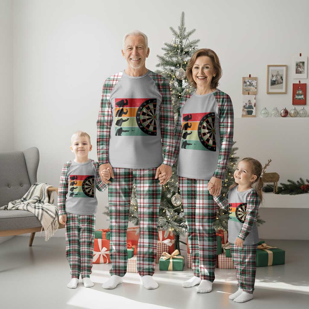 Funny Bigfoot Dart Player Crytid Sunset Retro Vintage Plaid Pajama Set Dartist Gift TS12 Christmas Plaid Print Your Wear