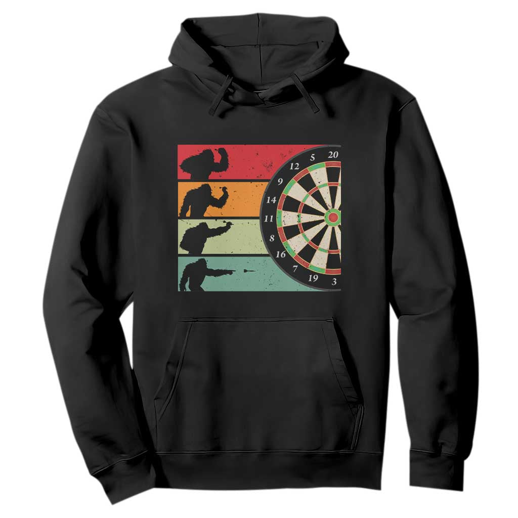 Funny Bigfoot Dart Player Crytid Sunset Retro Vintage Hoodie Dartist Gift TS12 Black Print Your Wear