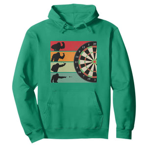Funny Bigfoot Dart Player Crytid Sunset Retro Vintage Hoodie Dartist Gift TS12 Irish Green Print Your Wear