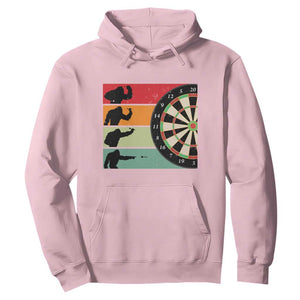 Funny Bigfoot Dart Player Crytid Sunset Retro Vintage Hoodie Dartist Gift TS12 Light Pink Print Your Wear
