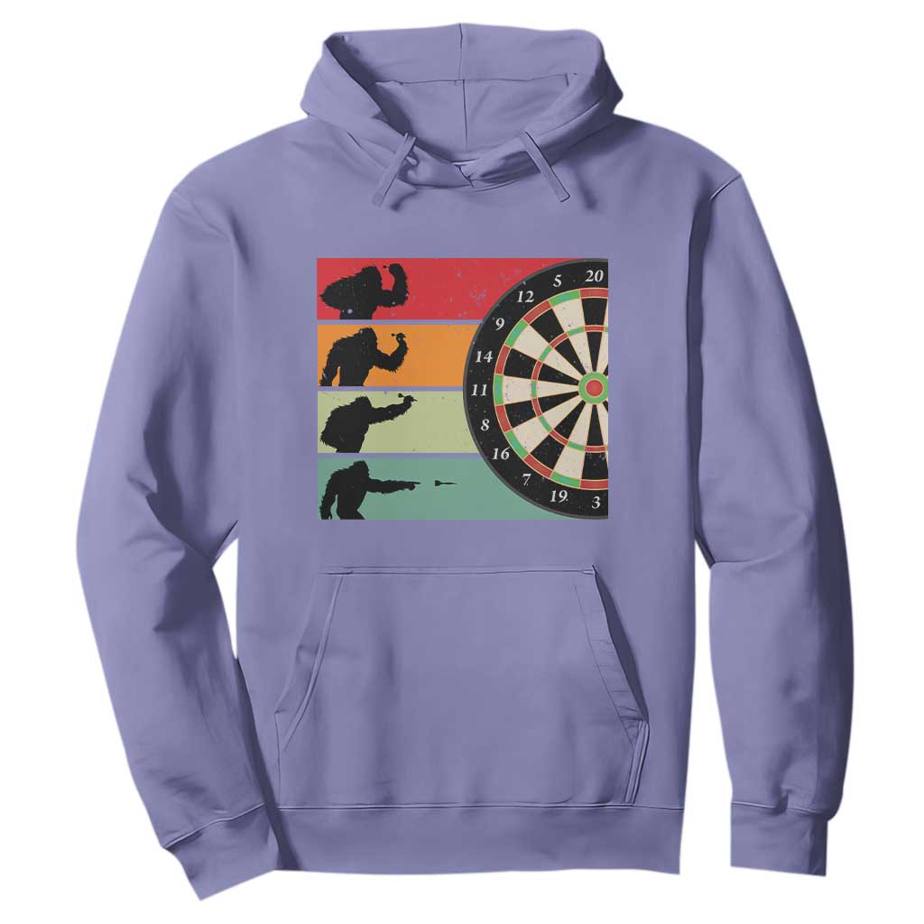Funny Bigfoot Dart Player Crytid Sunset Retro Vintage Hoodie Dartist Gift TS12 Violet Print Your Wear