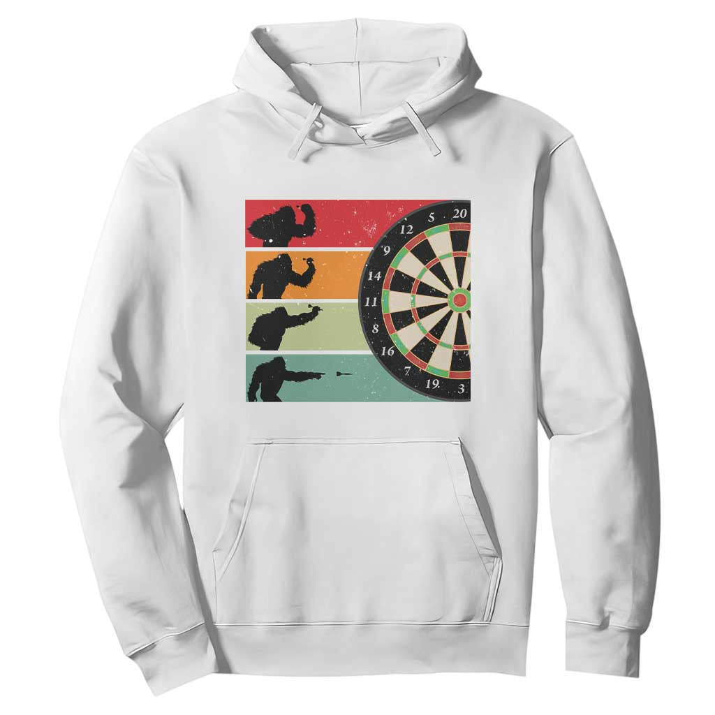 Funny Bigfoot Dart Player Crytid Sunset Retro Vintage Hoodie Dartist Gift TS12 White Print Your Wear