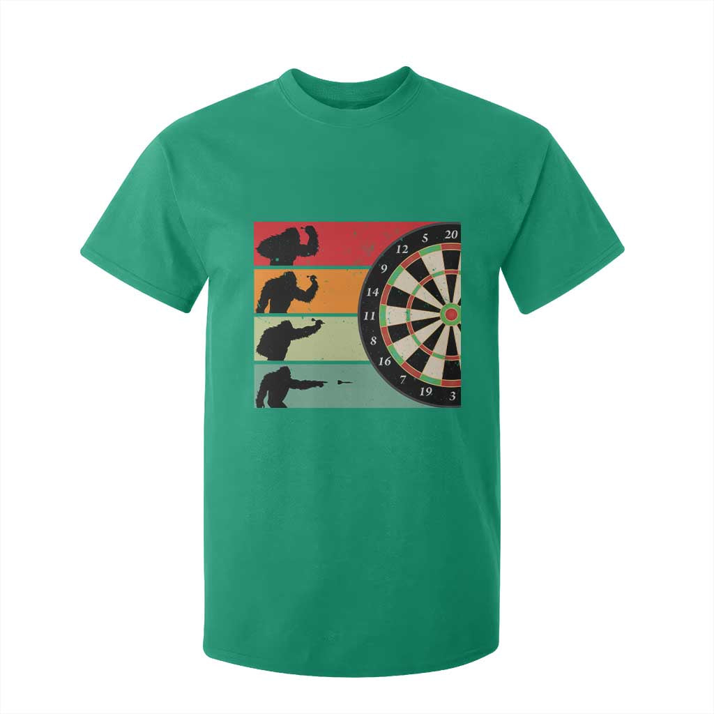 Funny Bigfoot Dart Player Crytid Sunset Retro Vintage T Shirt For Kid Dartist Gift TS12 Irish Green Print Your Wear