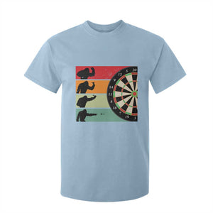 Funny Bigfoot Dart Player Crytid Sunset Retro Vintage T Shirt For Kid Dartist Gift TS12 Light Blue Print Your Wear