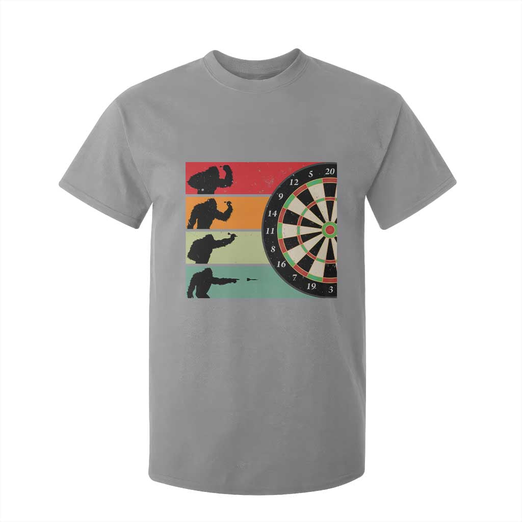 Funny Bigfoot Dart Player Crytid Sunset Retro Vintage T Shirt For Kid Dartist Gift TS12 Sport Gray Print Your Wear