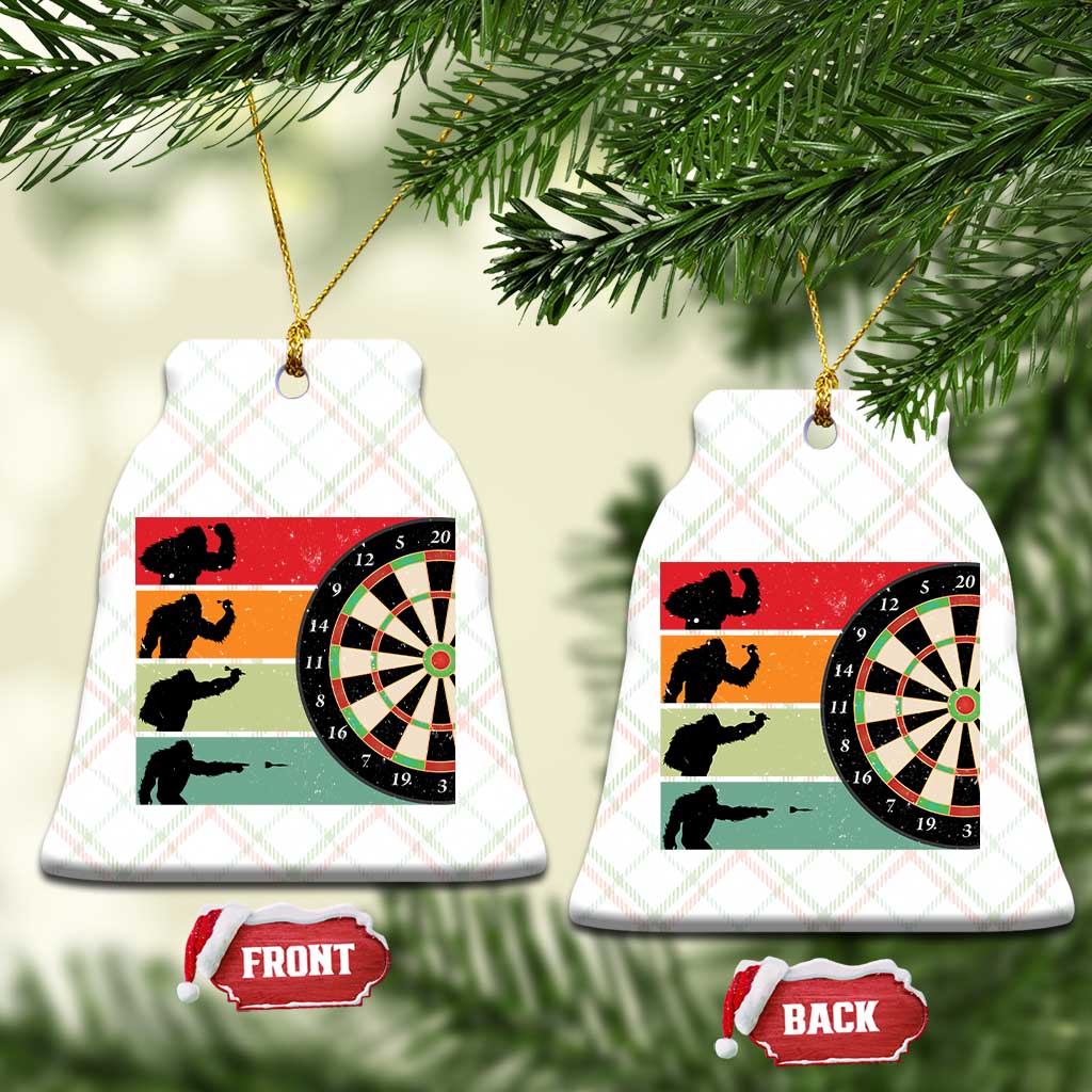 Funny Bigfoot Dart Player Crytid Sunset Retro Vintage Ceramic Ornament Dartist Gift TS12 Print Your Wear