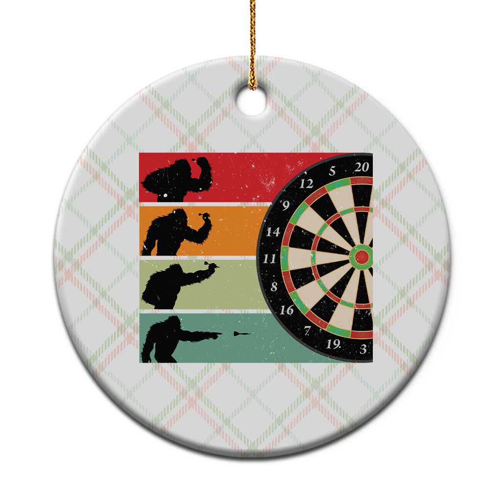 Funny Bigfoot Dart Player Crytid Sunset Retro Vintage Ceramic Ornament Dartist Gift TS12 1pc Christmas Plaid Print Your Wear