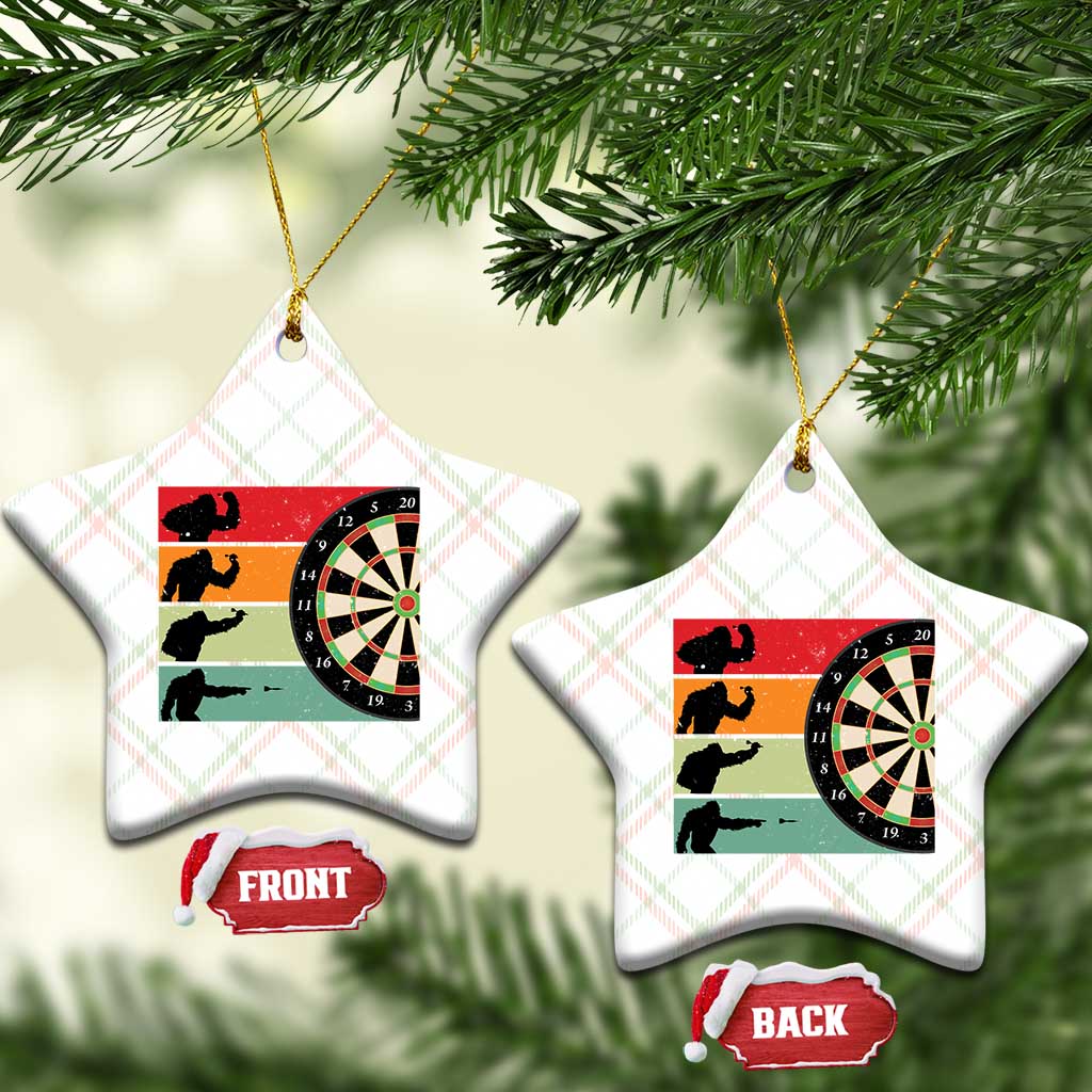 Funny Bigfoot Dart Player Crytid Sunset Retro Vintage Ceramic Ornament Dartist Gift TS12 Print Your Wear