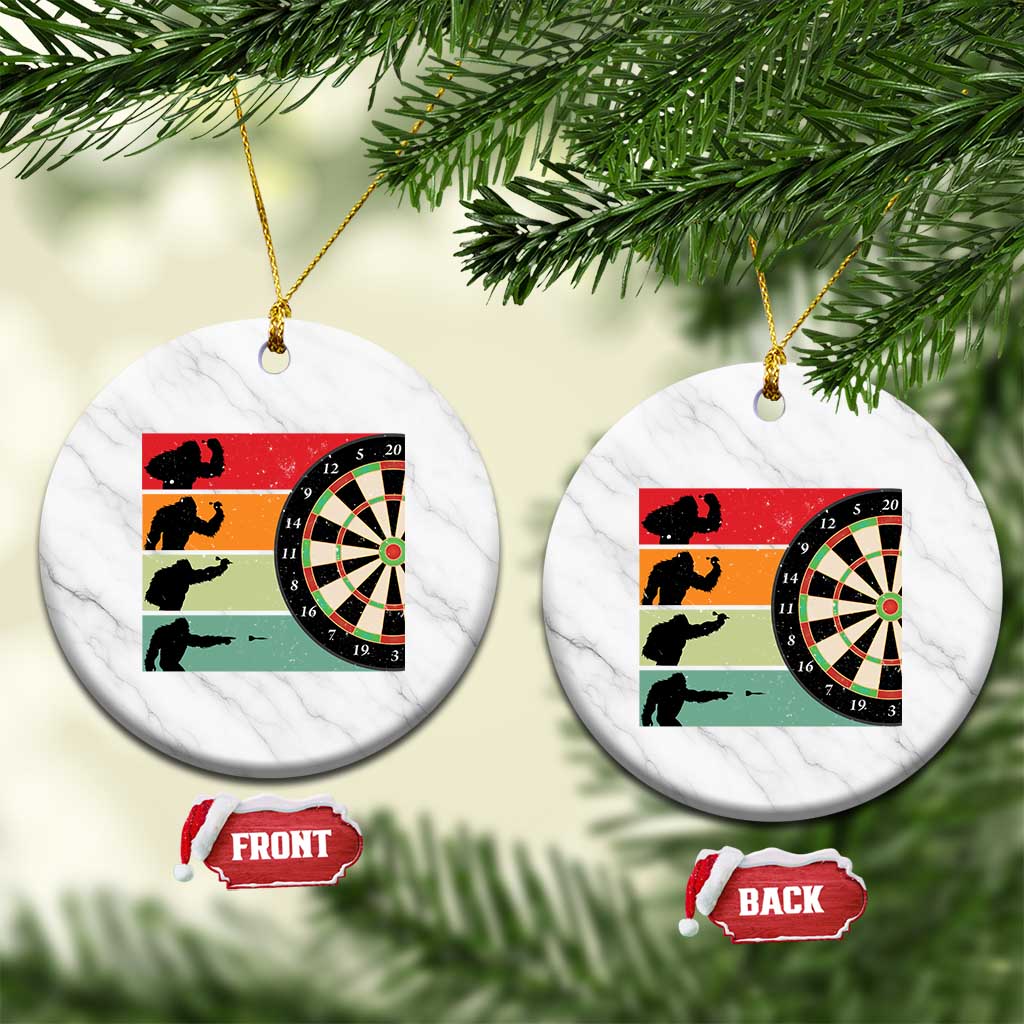 Funny Bigfoot Dart Player Crytid Sunset Retro Vintage Ceramic Ornament Dartist Gift TS12 1pc White Marble Print Your Wear