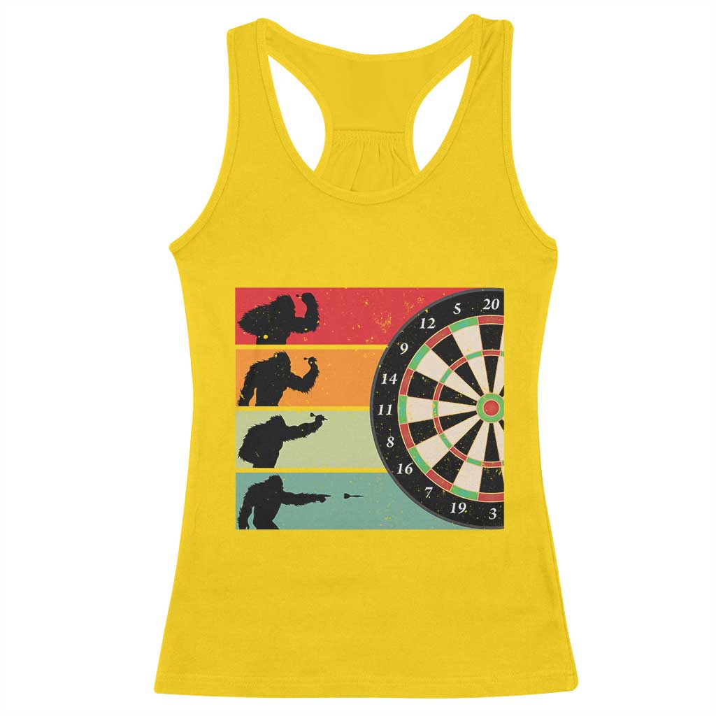 Funny Bigfoot Dart Player Crytid Sunset Retro Vintage Racerback Tank Top Dartist Gift TS12 Daisy Print Your Wear