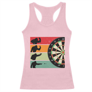 Funny Bigfoot Dart Player Crytid Sunset Retro Vintage Racerback Tank Top Dartist Gift TS12 Light Pink Print Your Wear
