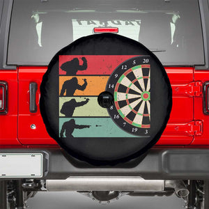 Funny Bigfoot Dart Player Crytid Sunset Retro Vintage Spare Tire Cover Dartist Gift TS12 Black Print Your Wear