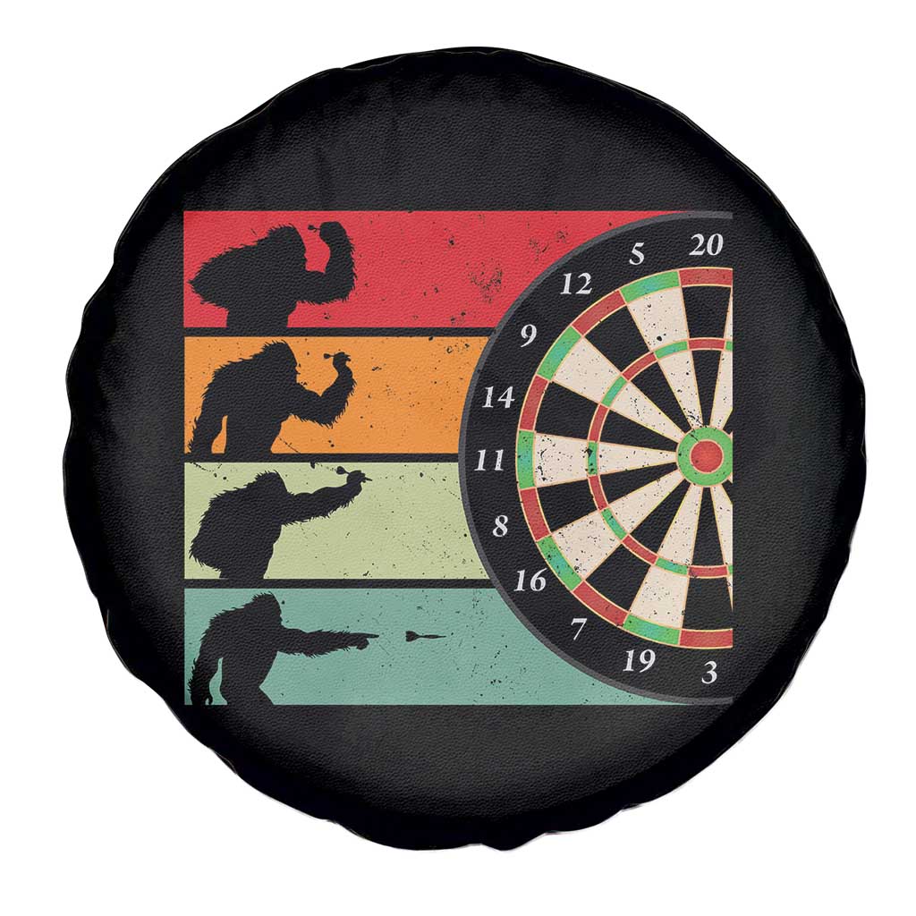 Funny Bigfoot Dart Player Crytid Sunset Retro Vintage Spare Tire Cover Dartist Gift TS12 Print Your Wear