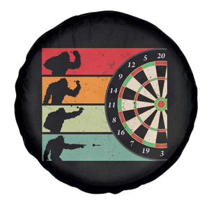 Funny Bigfoot Dart Player Crytid Sunset Retro Vintage Spare Tire Cover Dartist Gift TS12 Print Your Wear