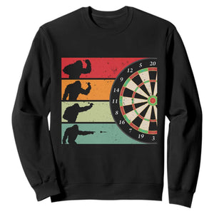 Funny Bigfoot Dart Player Crytid Sunset Retro Vintage Sweatshirt Dartist Gift TS12 Black Print Your Wear