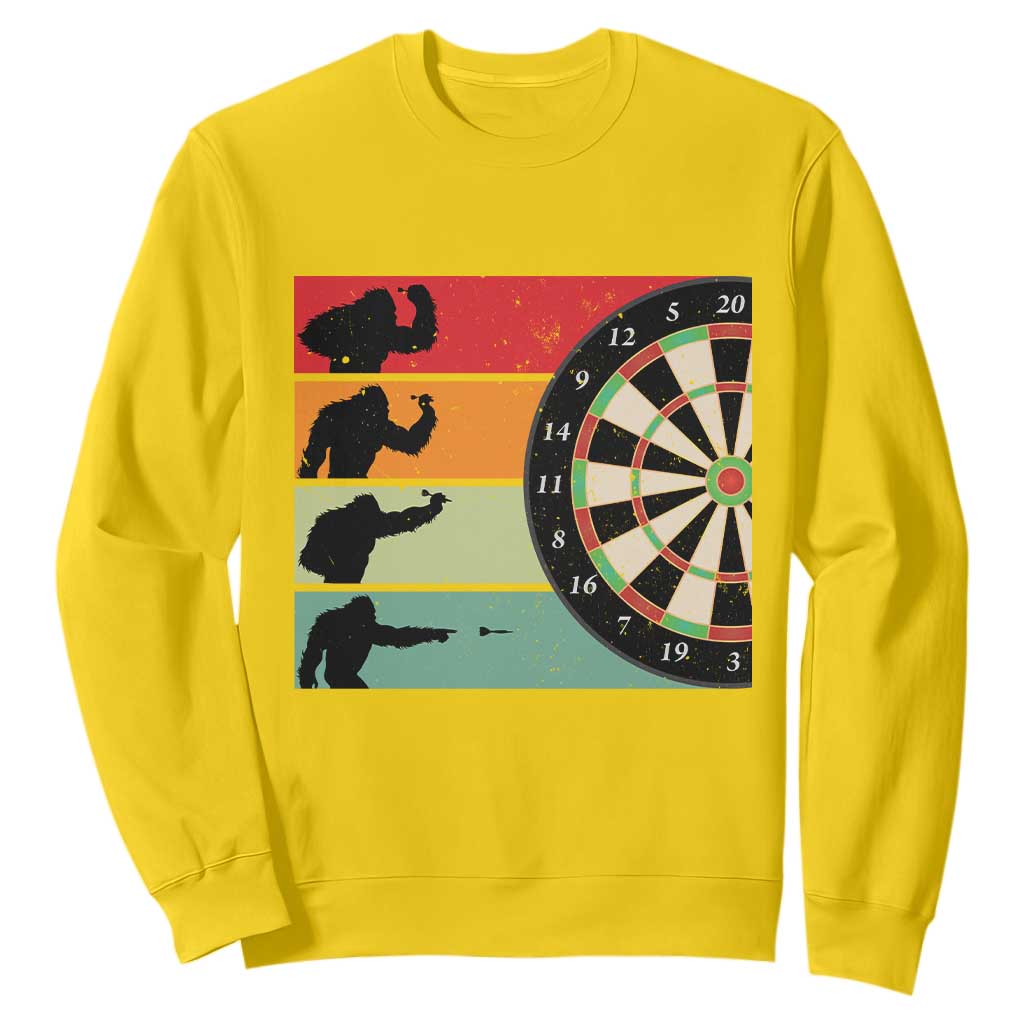 Funny Bigfoot Dart Player Crytid Sunset Retro Vintage Sweatshirt Dartist Gift TS12 Daisy Print Your Wear