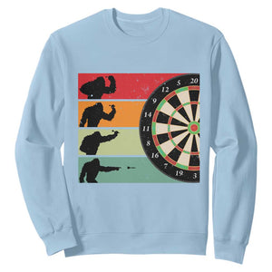 Funny Bigfoot Dart Player Crytid Sunset Retro Vintage Sweatshirt Dartist Gift TS12 Light Blue Print Your Wear