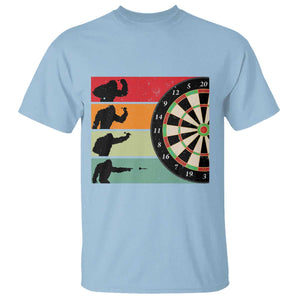 Funny Bigfoot Dart Player Crytid Sunset Retro Vintage T Shirt Dartist Gift TS12 Light Blue Print Your Wear