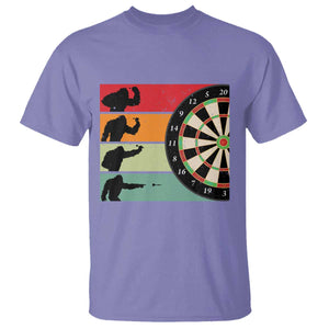 Funny Bigfoot Dart Player Crytid Sunset Retro Vintage T Shirt Dartist Gift TS12 Violet Print Your Wear