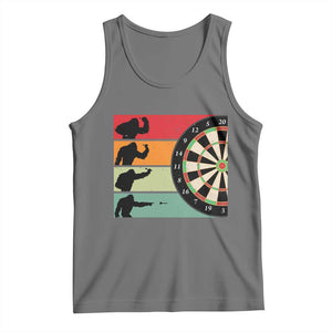 Funny Bigfoot Dart Player Crytid Sunset Retro Vintage Tank Top Dartist Gift TS12 Black Heather Print Your Wear