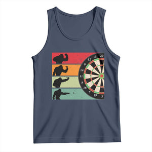 Funny Bigfoot Dart Player Crytid Sunset Retro Vintage Tank Top Dartist Gift TS12 Navy Print Your Wear