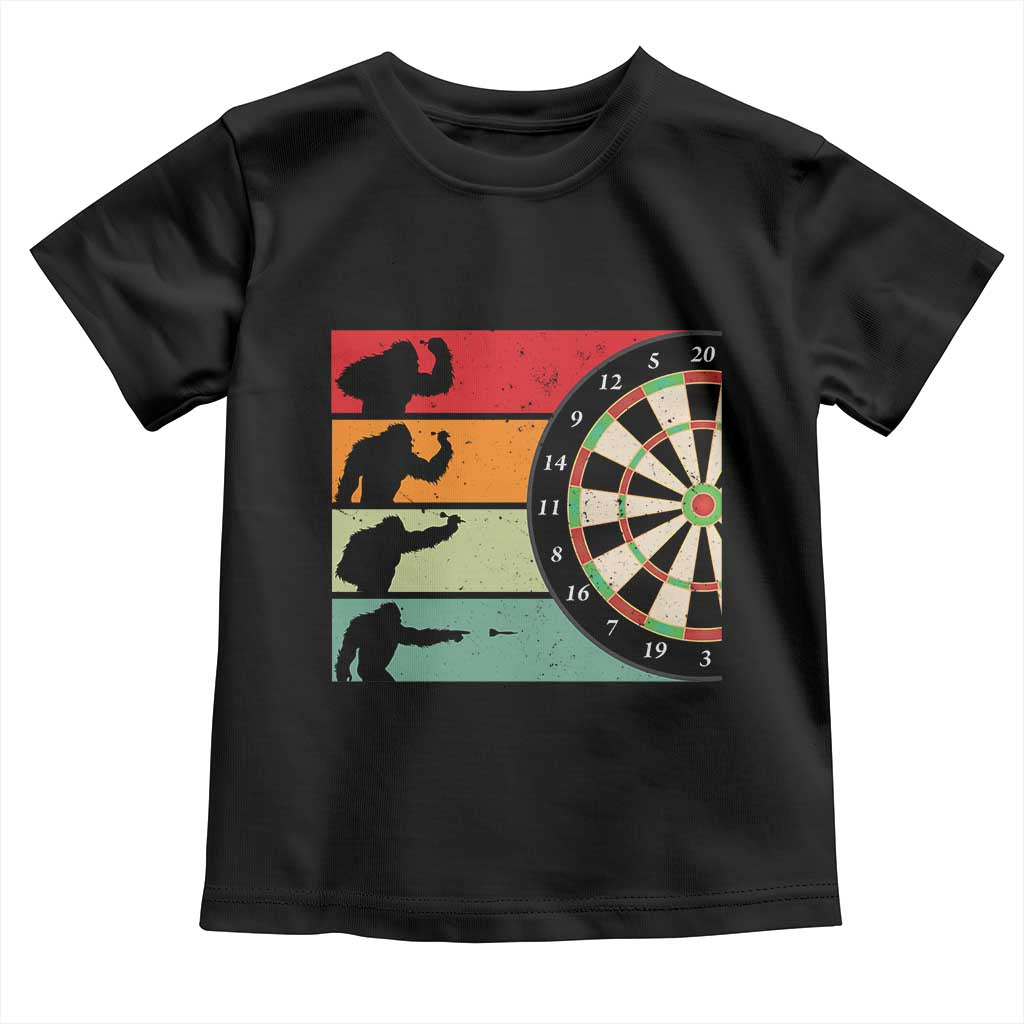 Funny Bigfoot Dart Player Crytid Sunset Retro Vintage Toddler T Shirt Dartist Gift TS12 Black Print Your Wear