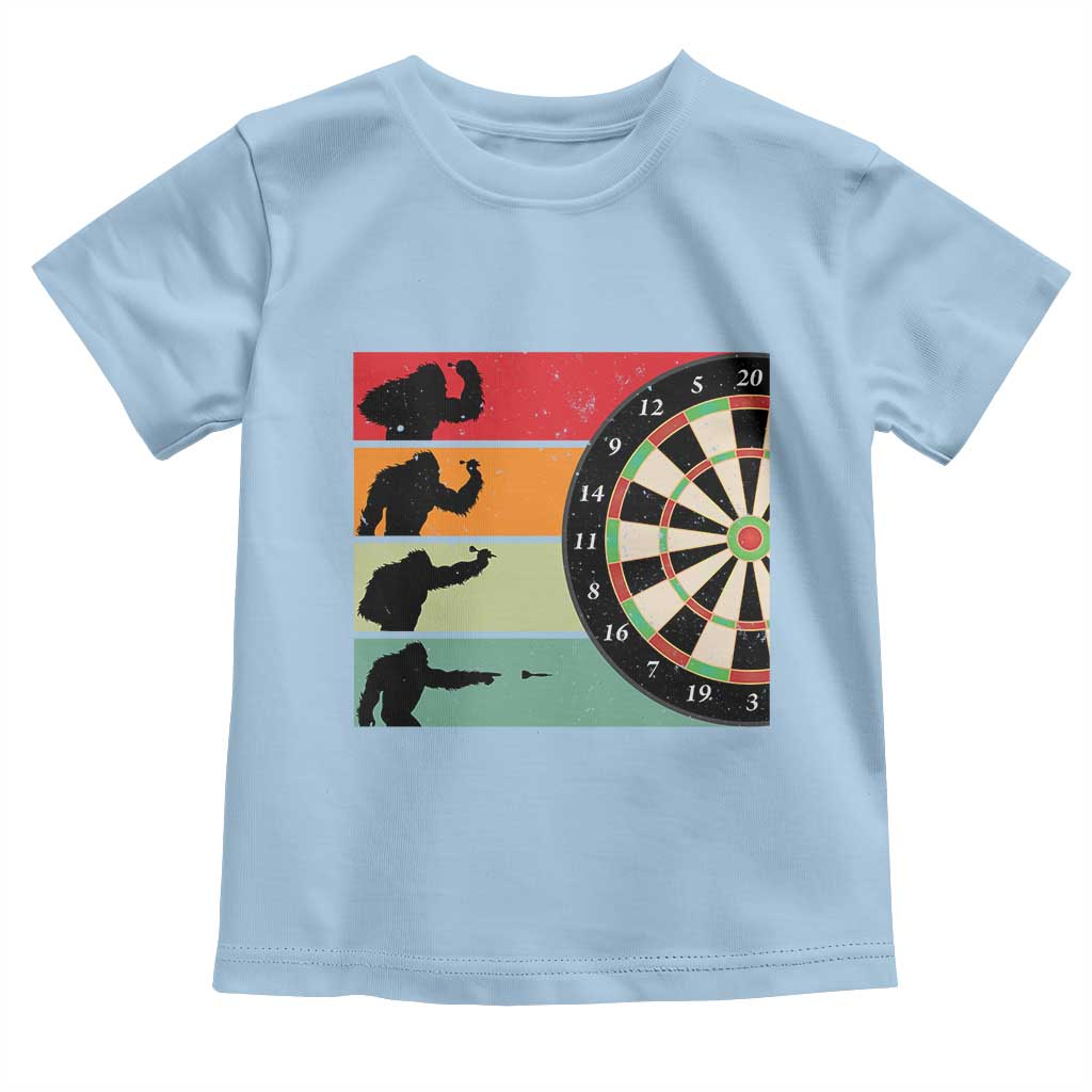 Funny Bigfoot Dart Player Crytid Sunset Retro Vintage Toddler T Shirt Dartist Gift TS12 Light Blue Print Your Wear