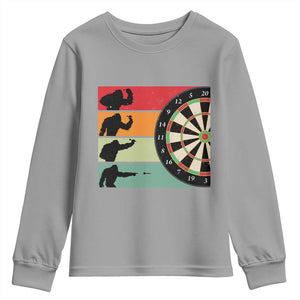 Funny Bigfoot Dart Player Crytid Sunset Retro Vintage Youth Sweatshirt Dartist Gift TS12 Sport Gray Print Your Wear