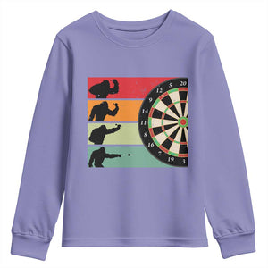 Funny Bigfoot Dart Player Crytid Sunset Retro Vintage Youth Sweatshirt Dartist Gift TS12 Violet Print Your Wear