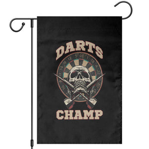 Darts Player Champion Garden Flag Skull Dartboard Retro Style TS12 Black Print Your Wear