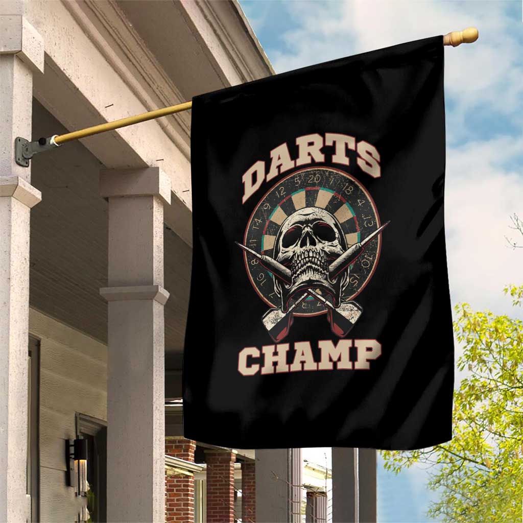 Darts Player Champion Garden Flag Skull Dartboard Retro Style TS12 Print Your Wear